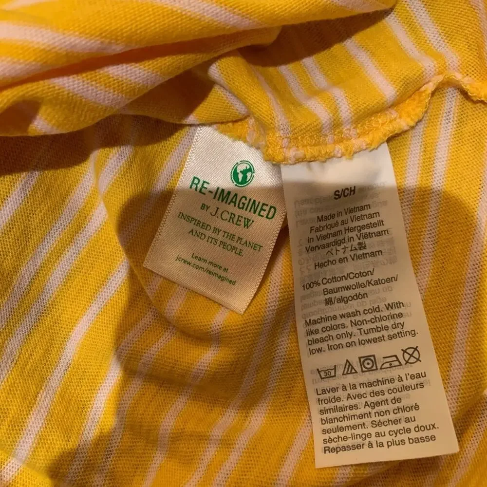 NWT J. Crew Gold/Yellow Stripe Cotton Crewneck T-Shirt - SIZE SMALL
